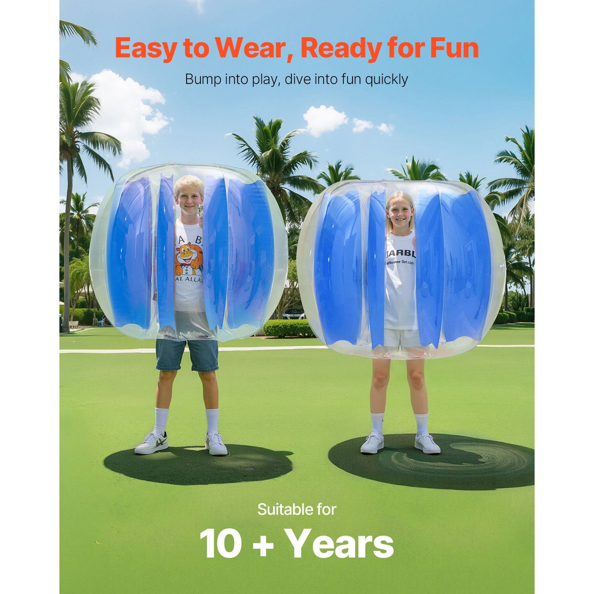 Inflatable Bumper Balls 1-Pack, 4FT/1.2M Body Sumo Zorb Ball, Durable Thick PVC Human Hamster Bubble Knocker for Outdoor Sports Team Gaming Play, Bopper Toy for Garden Yard Park, Blue Stripes