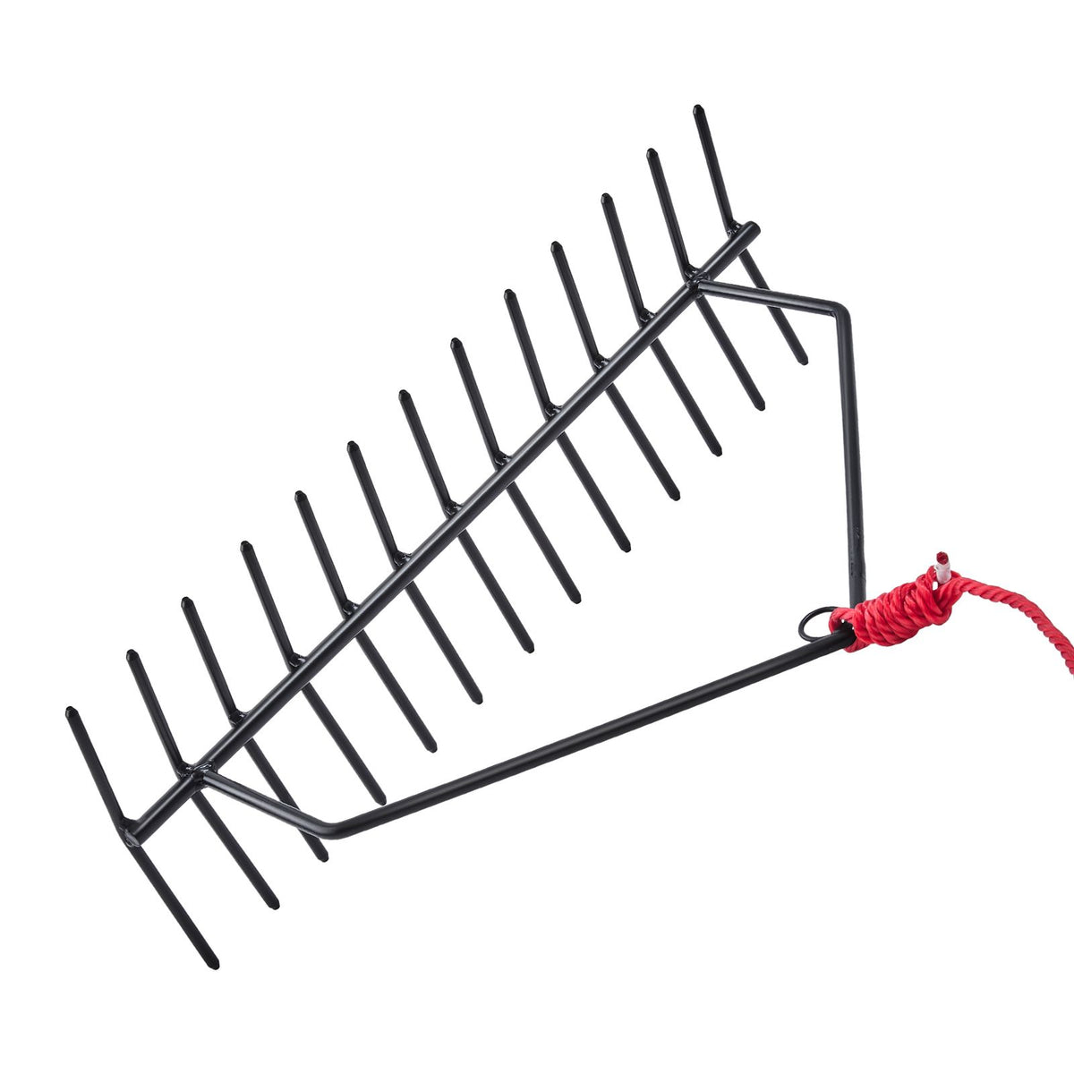 24 in Aquatic Weed Rake, 8.7 in Double Sided Lake Weed Rake, Pond Weeds Cutter with 30ft Rope, Tie Hole, No Assembly Required, Lightweight Muck Lilypad Clearing Tool for Pond, Lake, Rivulet