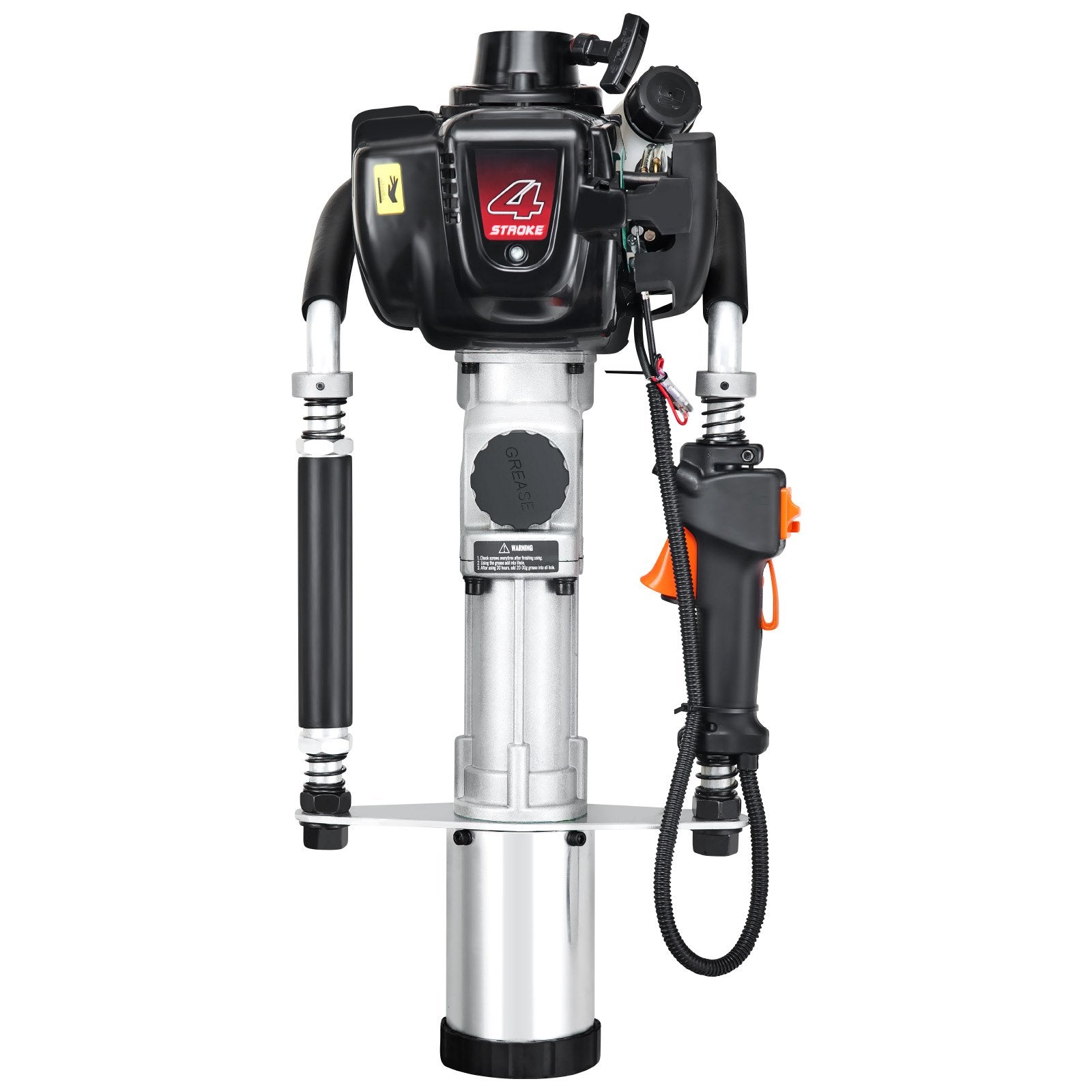 Chainsaws: VEVOR 37.77cc Gas-Powered T Post Driver 4-Stroke Fence Piling Pounder w/ 3 Head
