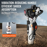 Chainsaws: VEVOR 37.77cc Gas-Powered T Post Driver 4-Stroke Fence Piling Pounder w/ 3 Head