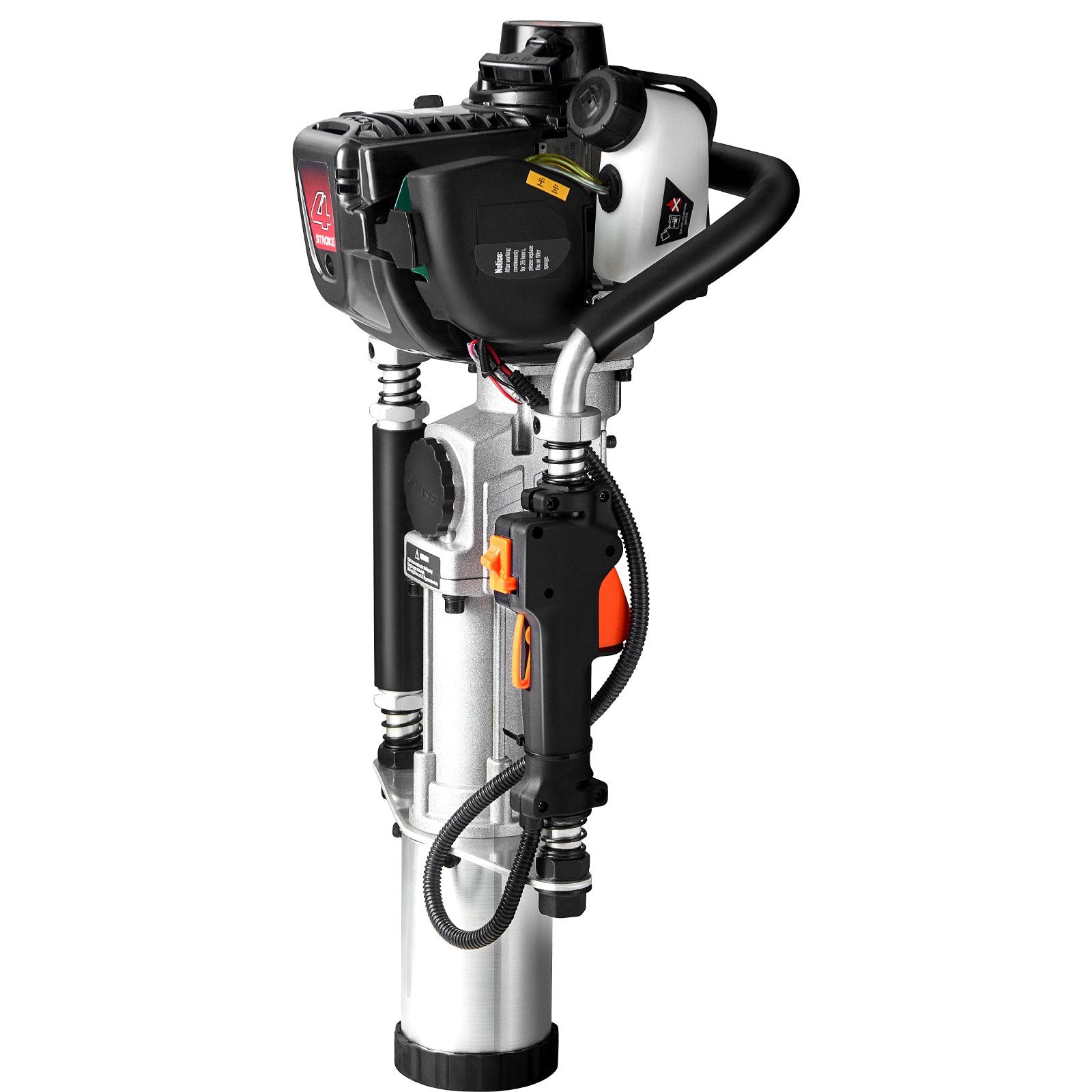 Chainsaws: VEVOR 37.77cc Gas-Powered T Post Driver 4-Stroke Fence Piling Pounder w/ 3 Head