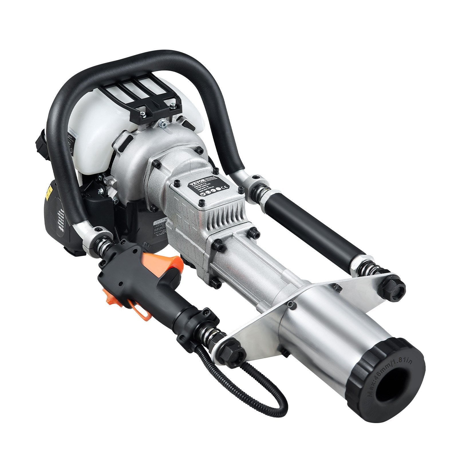 Chainsaws: VEVOR 37.77cc Gas-Powered T Post Driver 4-Stroke Fence Piling Pounder w/ 3 Head