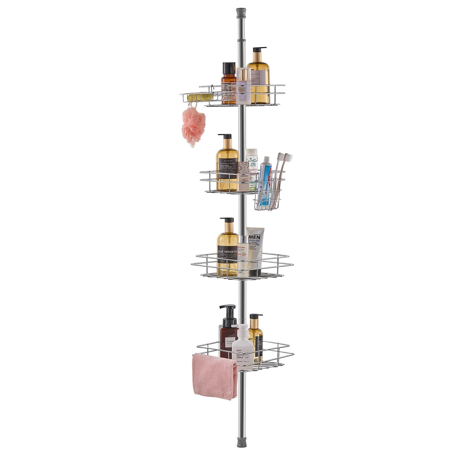 Shower Heads & Screens: VEVOR 42" to 114" High Shower Corner Caddy Tension Pole Rust-Proof Tension Pole