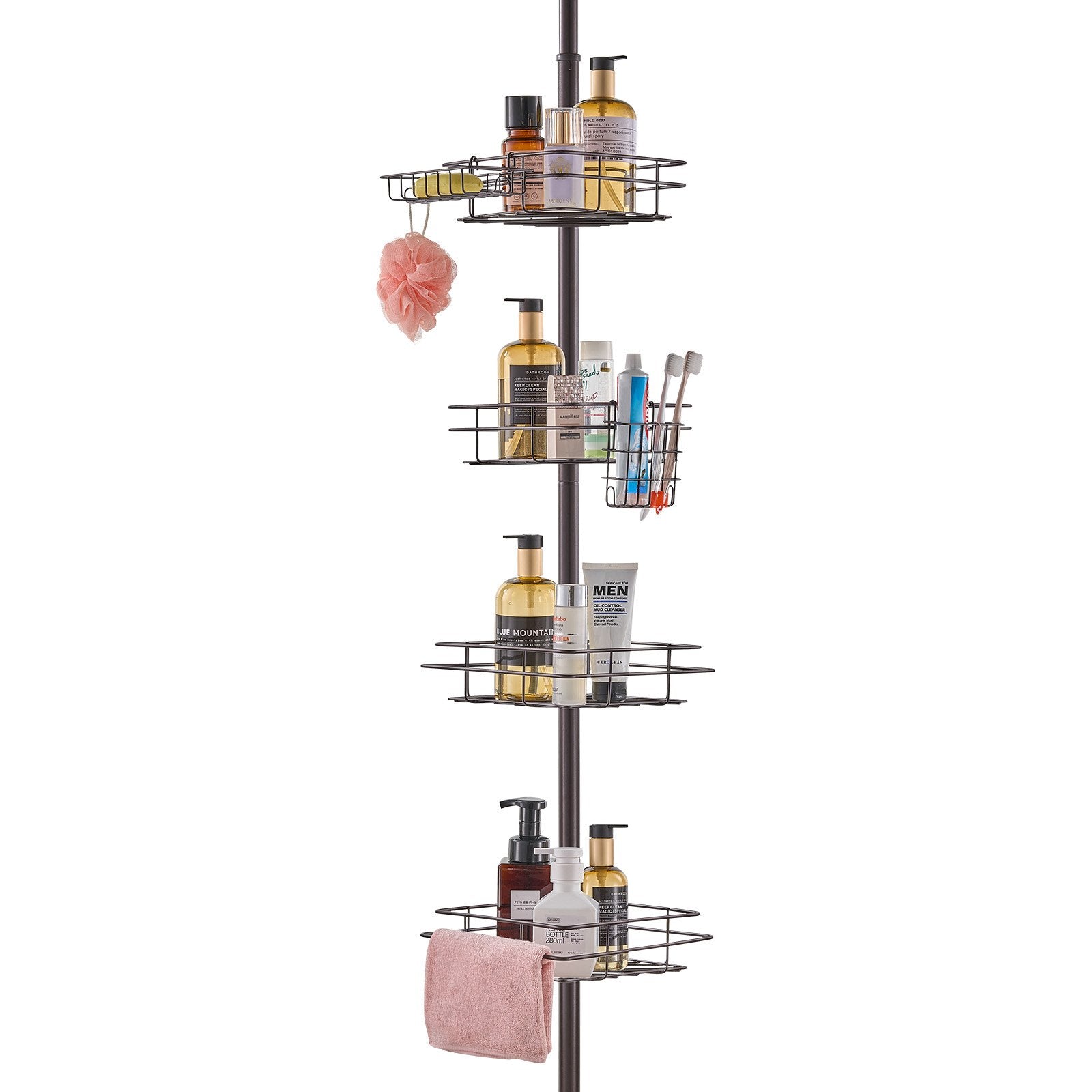 Shower Heads & Screens: VEVOR 42" to 114" High Shower Corner Caddy Tension Pole Rust-Proof Tension Pole