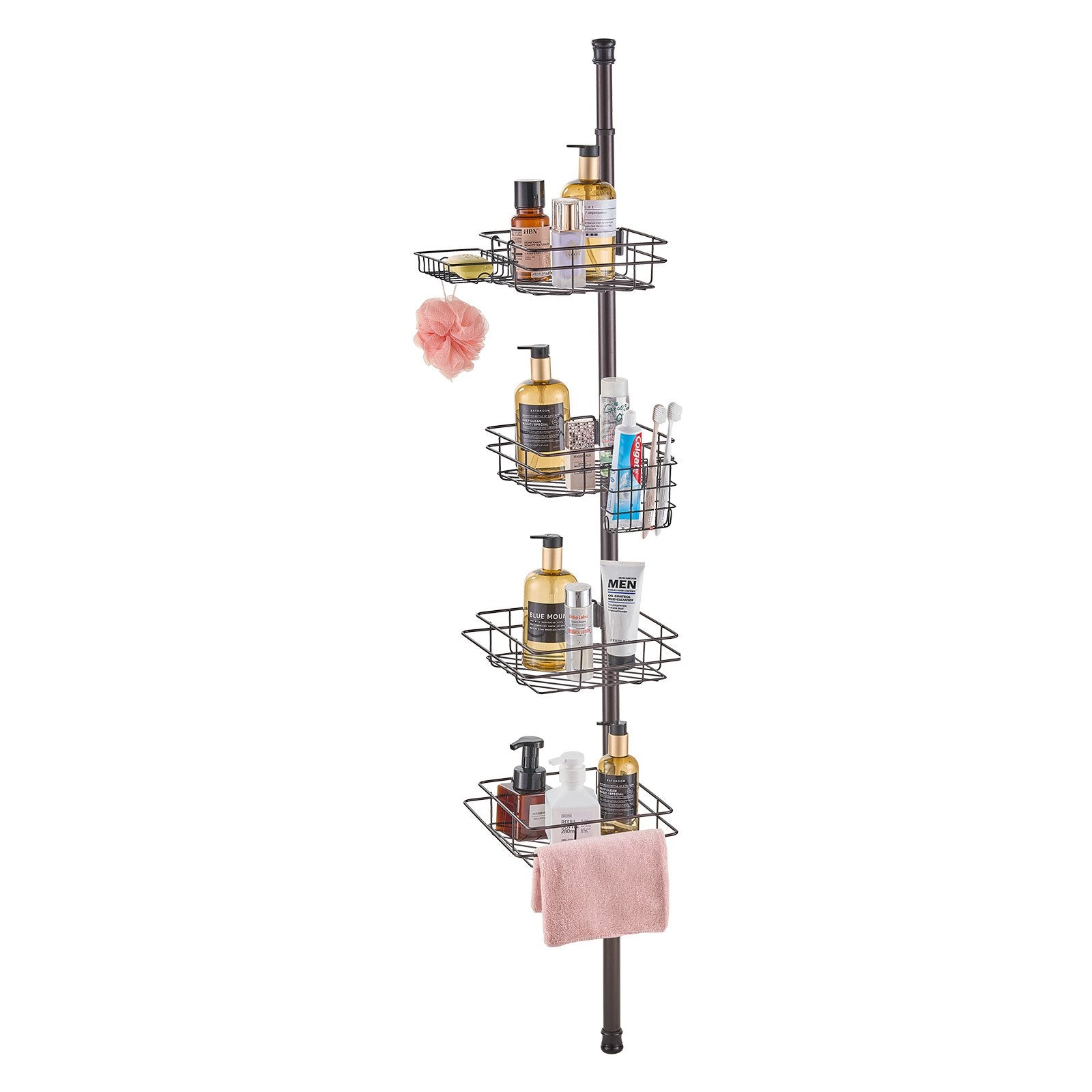 Shower Heads & Screens: VEVOR 42" to 114" High Shower Corner Caddy Tension Pole Rust-Proof Tension Pole