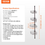 Shower Heads & Screens: VEVOR 56" to 114" High Shower Corner Caddy Tension Pole Rust-Proof Tension Pole