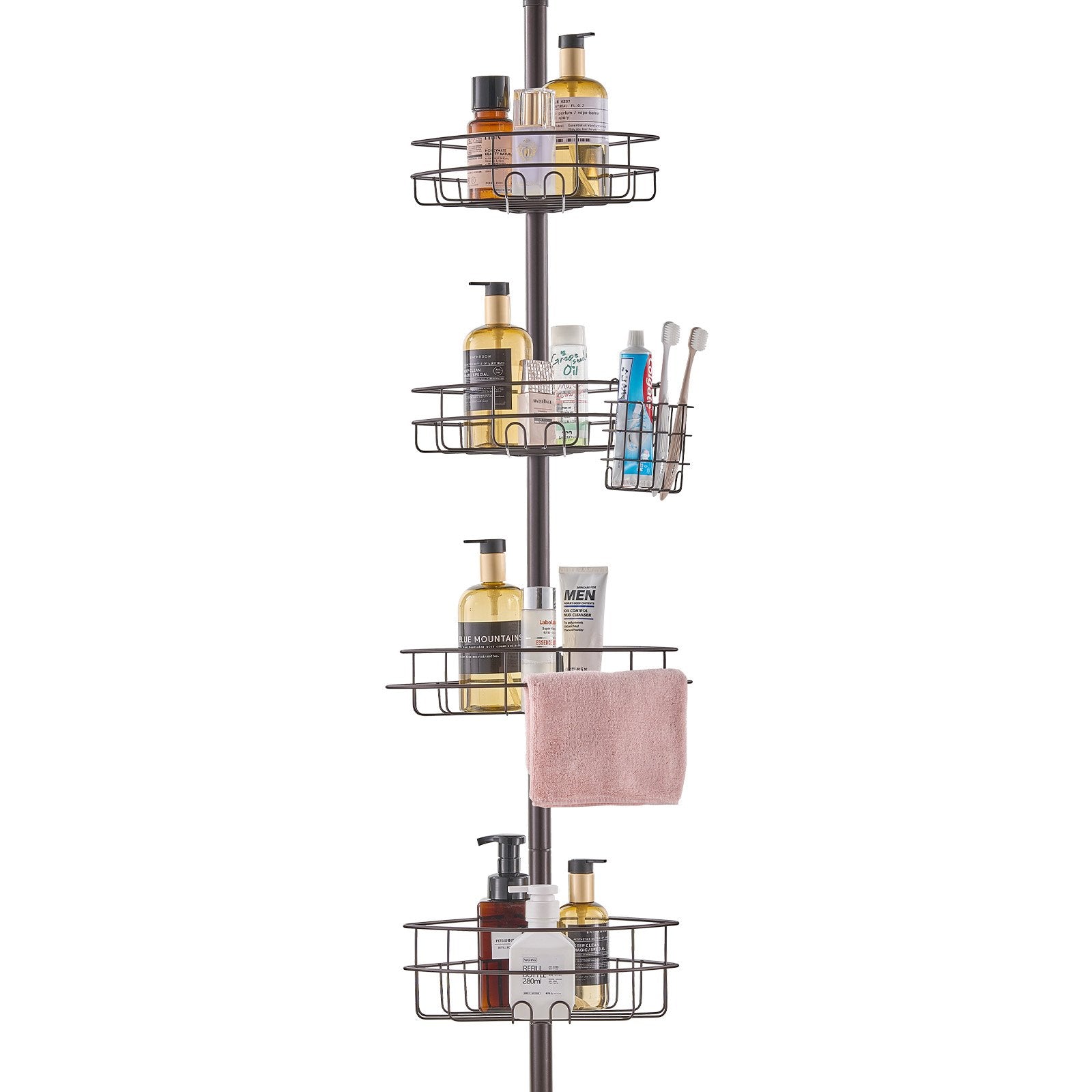 Shower Heads & Screens: VEVOR 56" to 114" High Shower Corner Caddy Tension Pole Rust-Proof Tension Pole