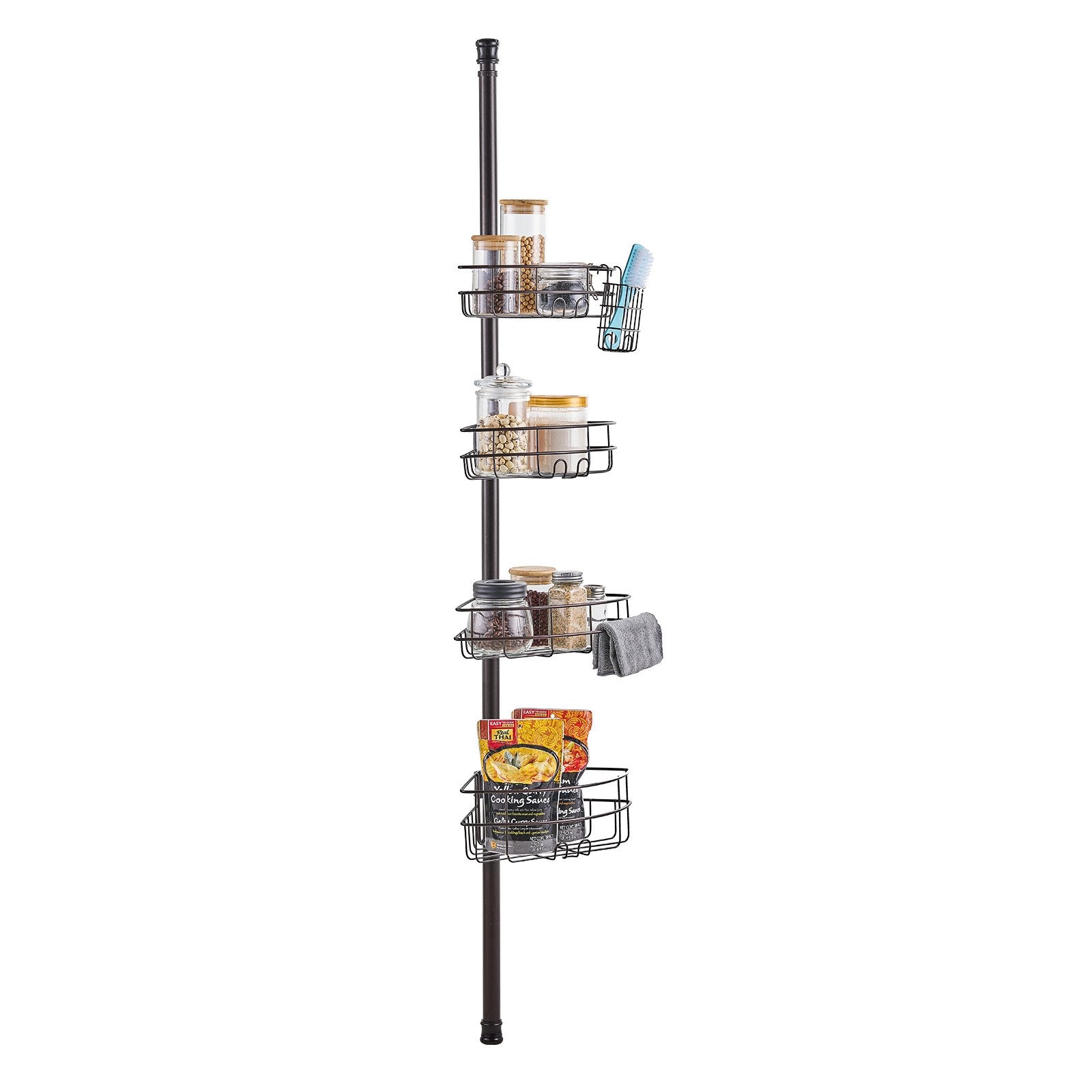 Shower Heads & Screens: VEVOR 56" to 114" High Shower Corner Caddy Tension Pole Rust-Proof Tension Pole