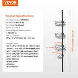 Shower Heads & Screens: VEVOR 39" to 125" High Shower Corner Caddy Tension Pole Rust-Proof Tension Pole