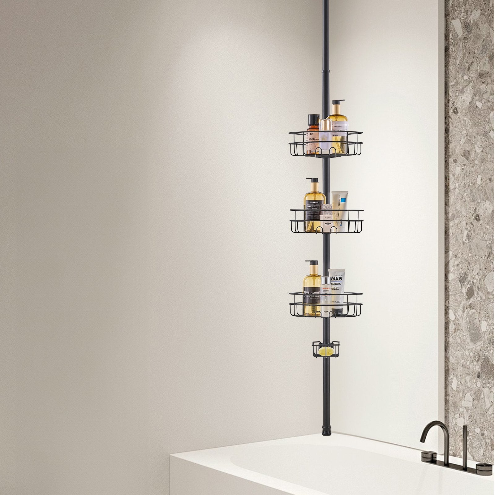 Shower Heads & Screens: VEVOR 39" to 125" High Shower Corner Caddy Tension Pole Rust-Proof Tension Pole