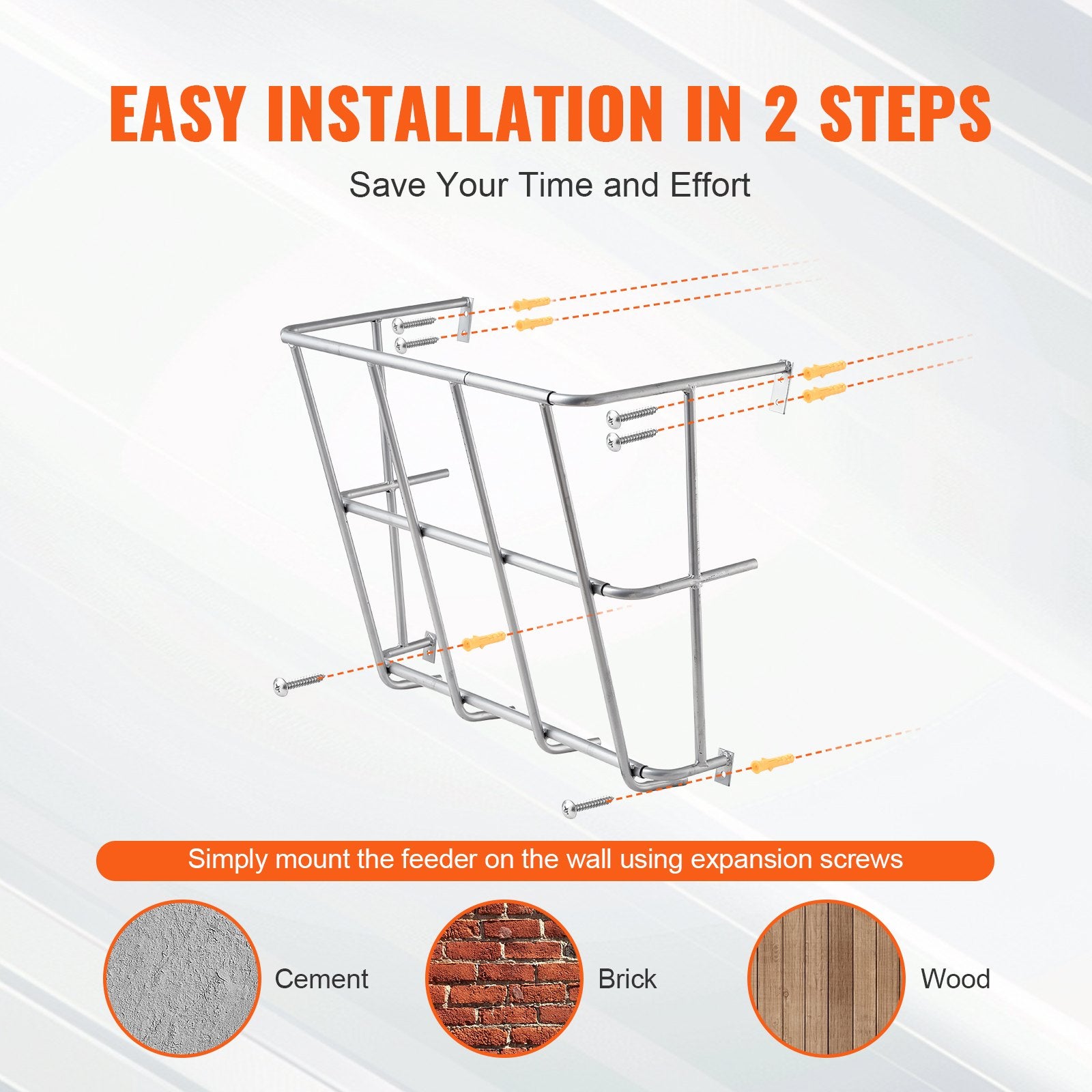Farm Equipment: VEVOR Livestock Hay Feeder 18.5 Gallons Wall Mounted Goat Hay Rack for Horses