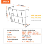 Farm Equipment: VEVOR Livestock Hay Feeder 18.5 Gallons Wall Mounted Goat Hay Rack for Horses