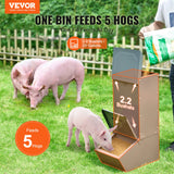 Small Animal Habitats & Cages: VEVOR Hog Feeder 2.2 Bushel Metal Double Door Pig Feeder Feeding up to 5 Hogs