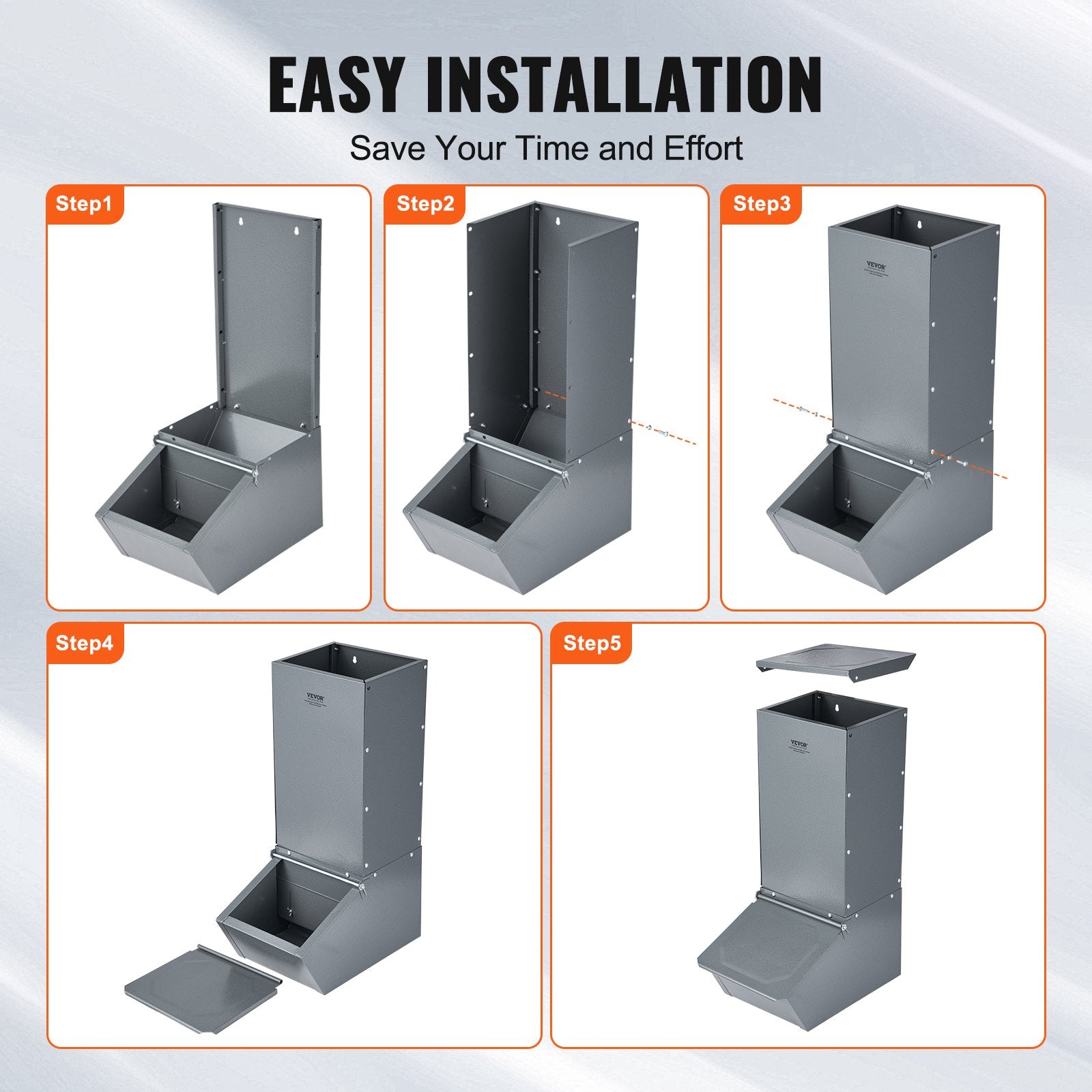Small Animal Habitats & Cages: VEVOR Hog Feeder 2.2 Bushel Metal Double Door Pig Feeder Feeding up to 5 Hogs