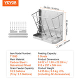 Gardening Tools: VEVOR Goat Hay Feeder, 21 Gallons Large Capacity, 2 in 1 Hay and Grain Feeder, Wall Mounted Livestock Feeder with Feed Tray, Multiple Sided Goat Hay Rack, Sturdy Steel Hay Rack for Sheep Horses