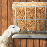 Gardening Tools: VEVOR Goat Hay Feeder, 21 Gallons Large Capacity, 2 in 1 Hay and Grain Feeder, Wall Mounted Livestock Feeder with Feed Tray, Multiple Sided Goat Hay Rack, Sturdy Steel Hay Rack for Sheep Horses