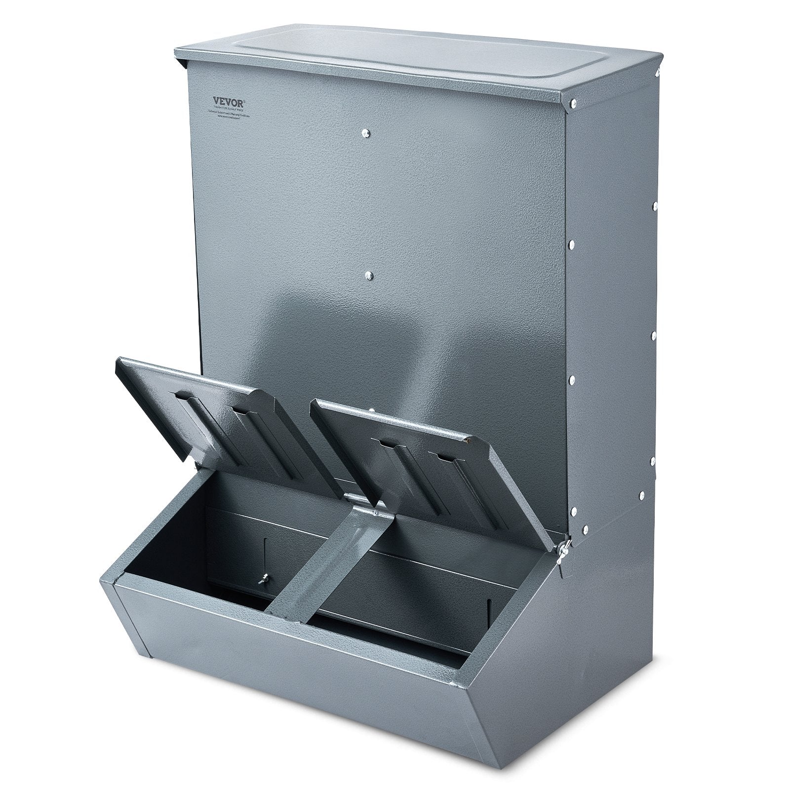 Small Animal Habitats & Cages: VEVOR Hog Feeder 3.7 Bushel Metal Double Door Pig Feeder Feeding up to 8 Hogs