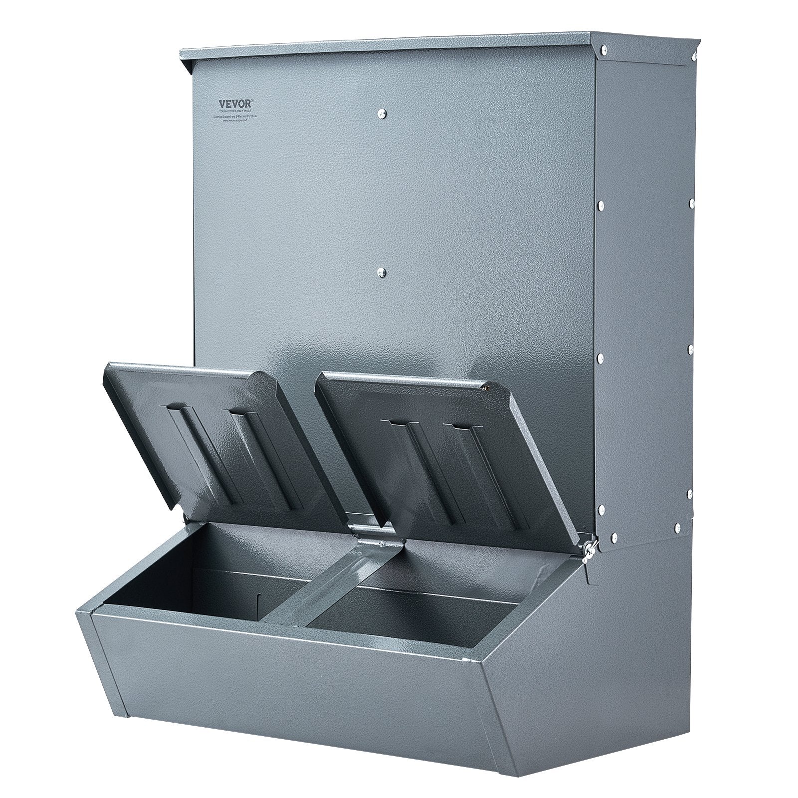 Small Animal Habitats & Cages: VEVOR Hog Feeder 3.7 Bushel Metal Double Door Pig Feeder Feeding up to 8 Hogs