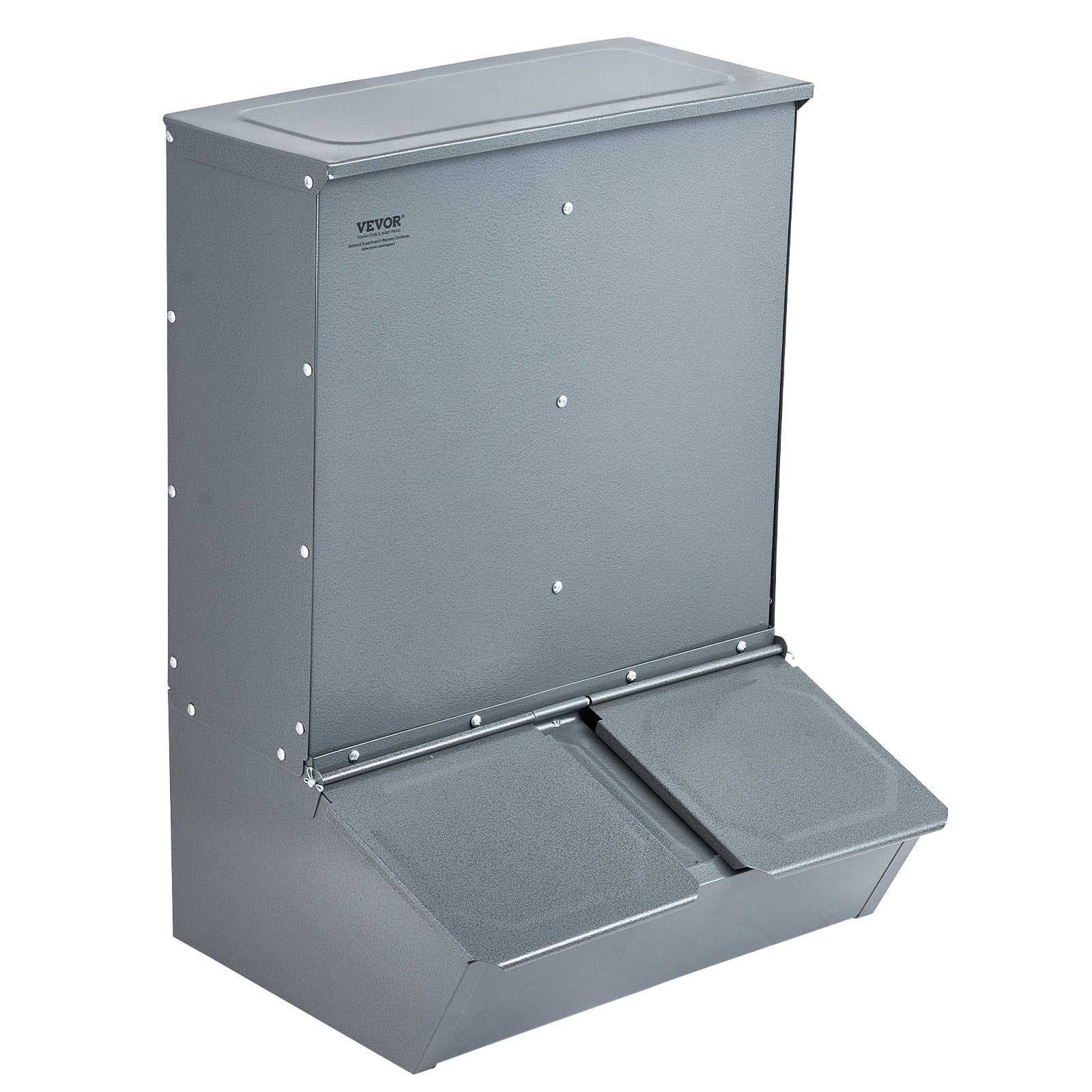 Small Animal Habitats & Cages: VEVOR Hog Feeder 3.7 Bushel Metal Double Door Pig Feeder Feeding up to 8 Hogs