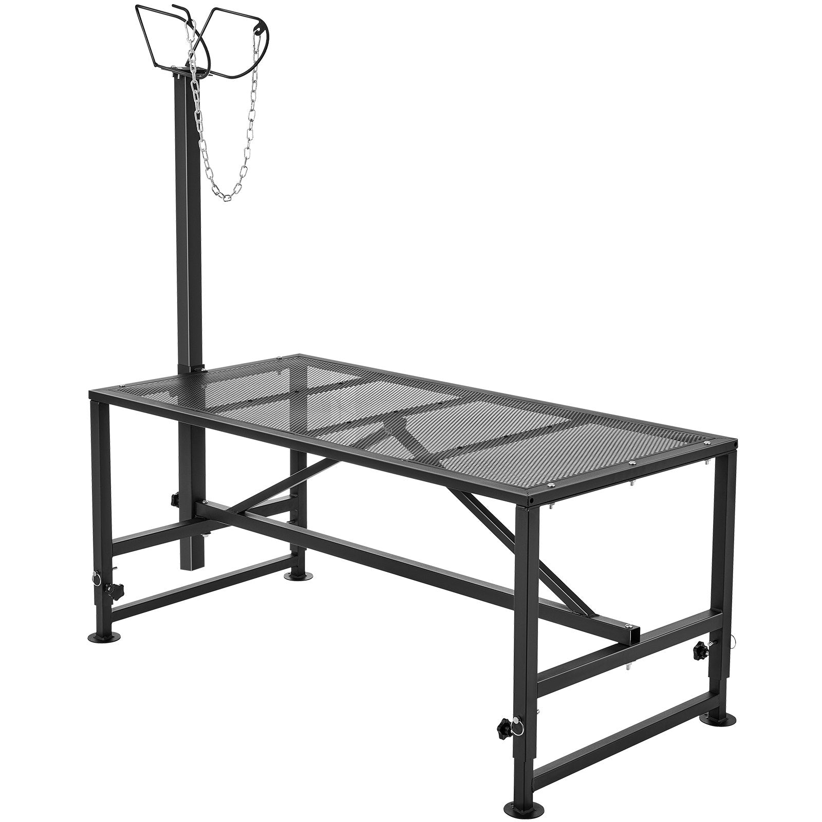 Outdoor Play Equipment: VEVOR Goat & Sheep Stand, 47x23 inch Livestock Stand, Metal Livestock Milking and Shearing Stand 21" to 33" Adjustable Height, with Headpiece and Nose Loop, 500lbs Loading Weight, Black