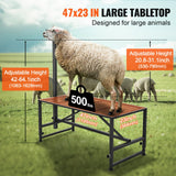 Outdoor Play Equipment: VEVOR Goat & Sheep Stand, 47x23 inch Livestock Stand, Metal Livestock Milking and Shearing Stand 21" to 33" Adjustable Height, with Headpiece and Nose Loop, 500lbs Loading Weight, Black