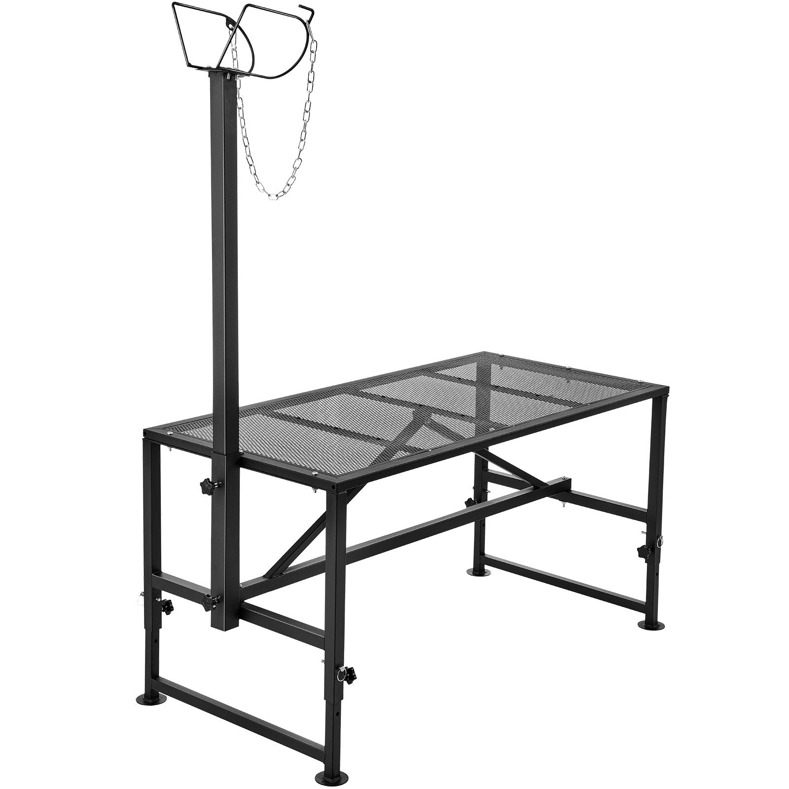 Outdoor Play Equipment: VEVOR Goat & Sheep Stand, 47x23 inch Livestock Stand, Metal Livestock Milking and Shearing Stand 21" to 33" Adjustable Height, with Headpiece and Nose Loop, 500lbs Loading Weight, Black