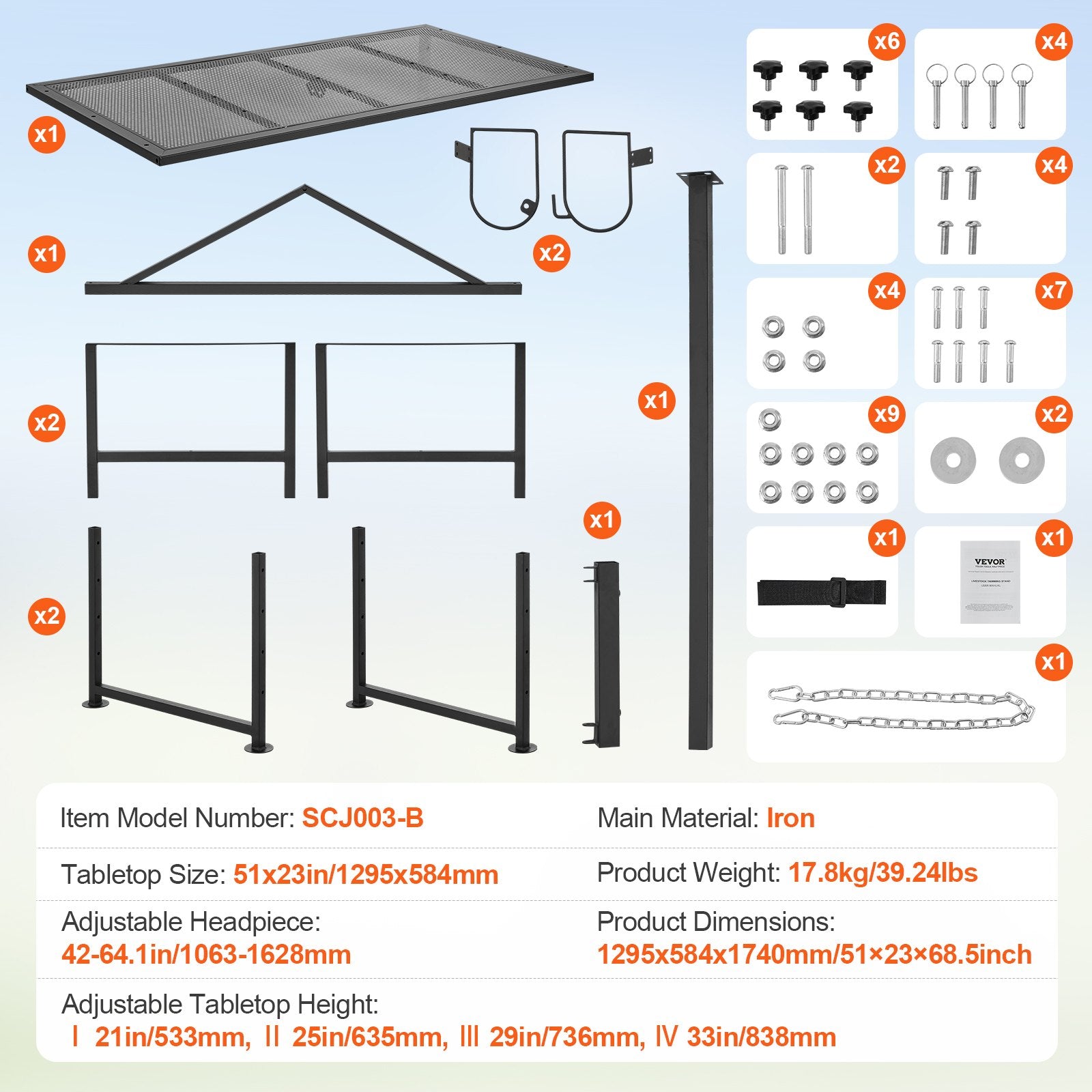 Outdoor Play Equipment: VEVOR Goat & Sheep Stand, 51x23 inch Livestock Stand, Metal Livestock Milking and Shearing Stand 21" to 33" Adjustable Height, with Headpiece and Nose Loop, 500lbs Loading Weight, Black