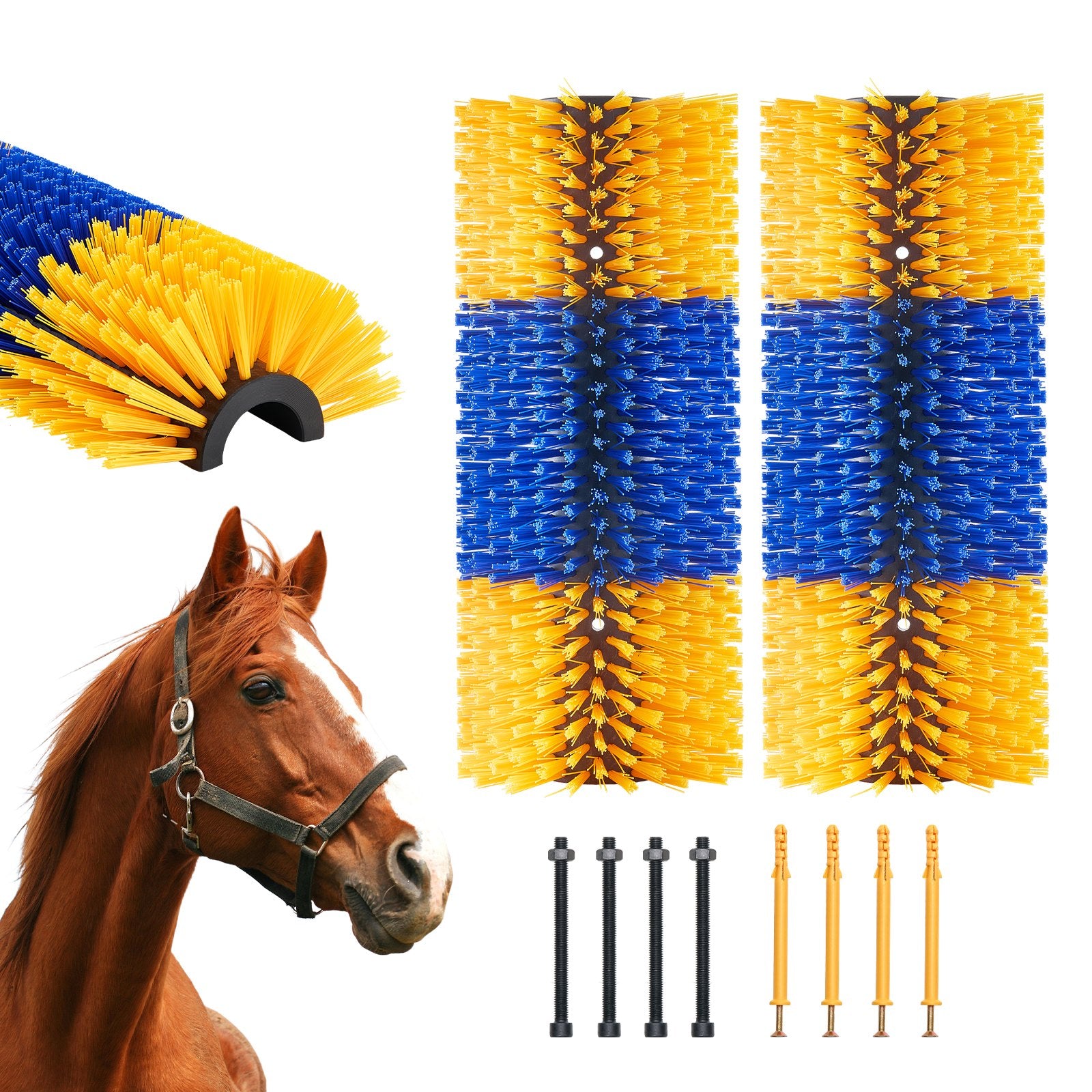 Pet Grooming Supplies: VEVOR Livestock Scratching Brush 2Pcs Itch Relief Horse Scratcher Brush 20 in