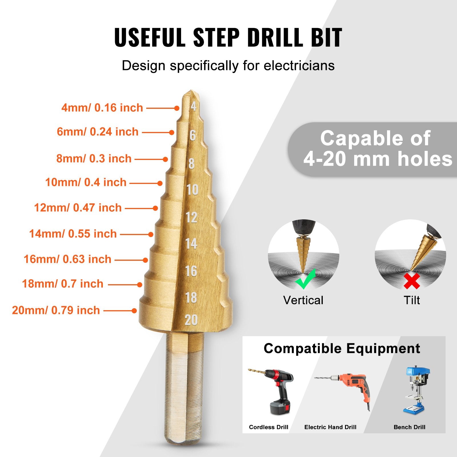 Hand Tools: VEVOR 10 Ton Hydraulic Knockout Punch Kit, 1/2" to 2" Conduit Hole Cutter Set, KO Tool Kits with Puncher 6 Piece, Metal Sheet Driver Tools, For Aluminum, Brass, Stainless Steel, Fiberglass and Plastic