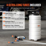 Fuel & Exhaust: VEVOR Fluid Extractor, 15 Liters Capacity, Pneumatic/Manual Oil Changer Vacuum Fluid Extractor with Dipstick and Liquid Suction Hose, Oil Extractor Change Pump for Automotive Fluids Vacuum Evacuation