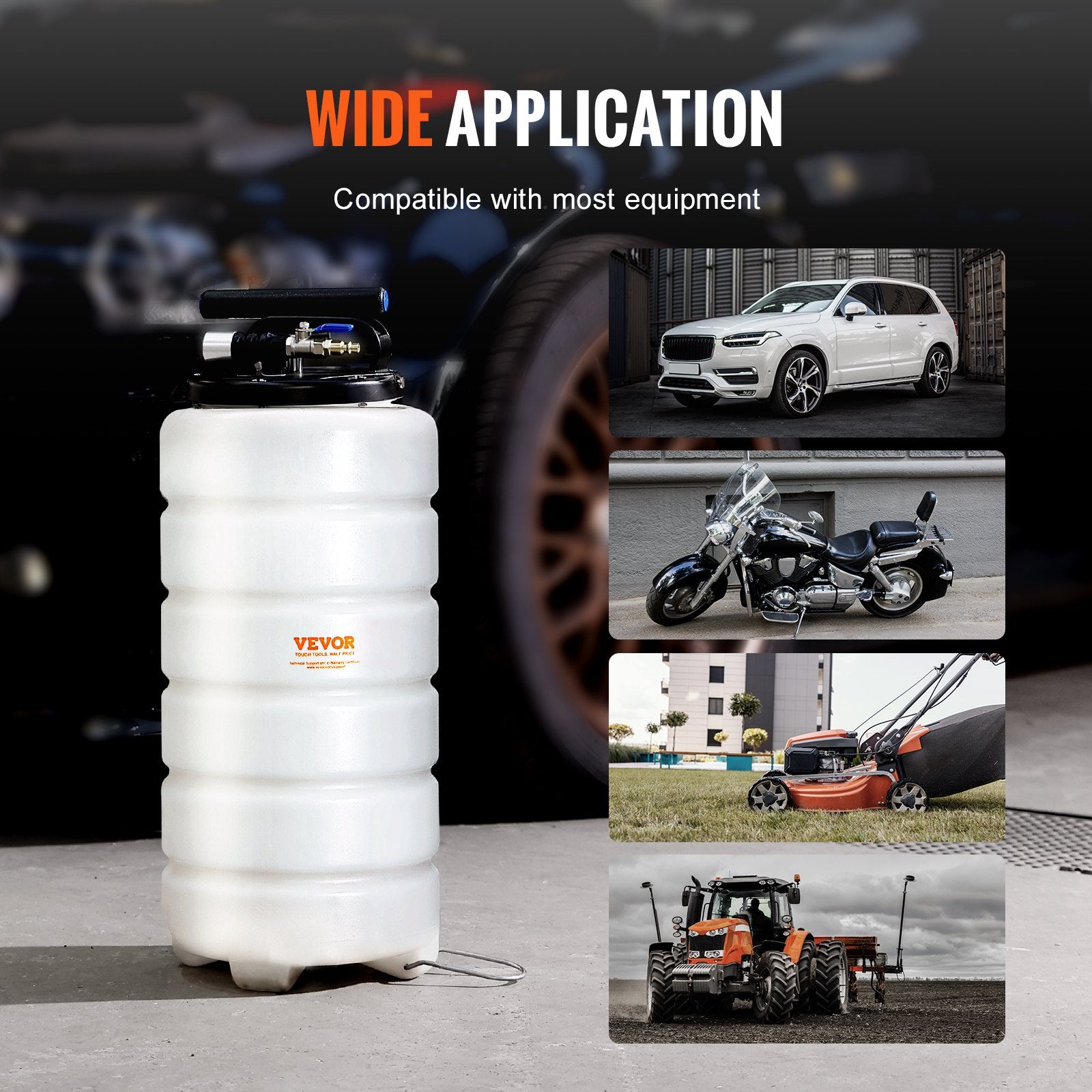 Fuel & Exhaust: VEVOR Fluid Extractor, 15 Liters Capacity, Pneumatic/Manual Oil Changer Vacuum Fluid Extractor with Dipstick and Liquid Suction Hose, Oil Extractor Change Pump for Automotive Fluids Vacuum Evacuation