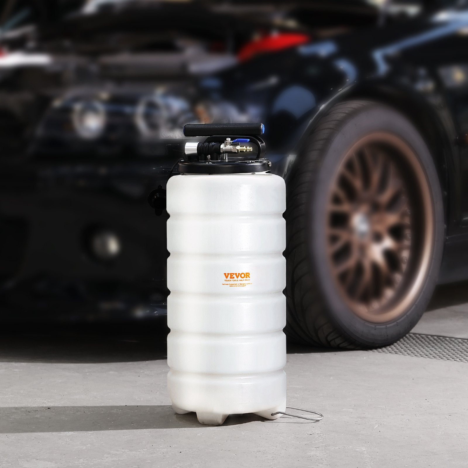Fuel & Exhaust: VEVOR Fluid Extractor, 15 Liters Capacity, Pneumatic/Manual Oil Changer Vacuum Fluid Extractor with Dipstick and Liquid Suction Hose, Oil Extractor Change Pump for Automotive Fluids Vacuum Evacuation