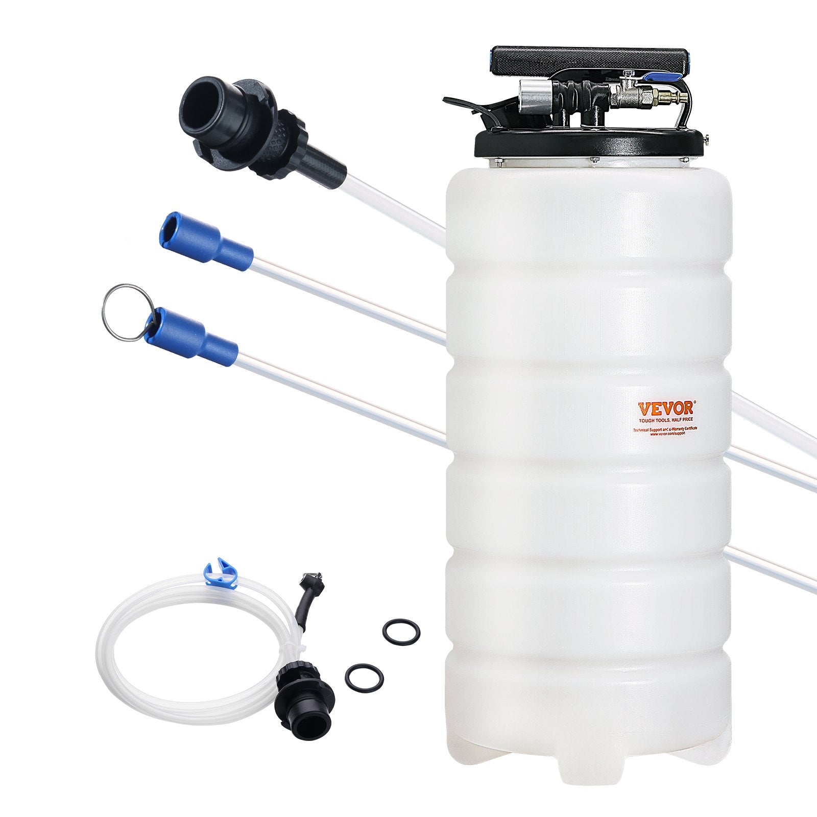 Fuel & Exhaust: VEVOR Fluid Extractor, 15 Liters Capacity, Pneumatic/Manual Oil Changer Vacuum Fluid Extractor with Dipstick and Liquid Suction Hose, Oil Extractor Change Pump for Automotive Fluids Vacuum Evacuation