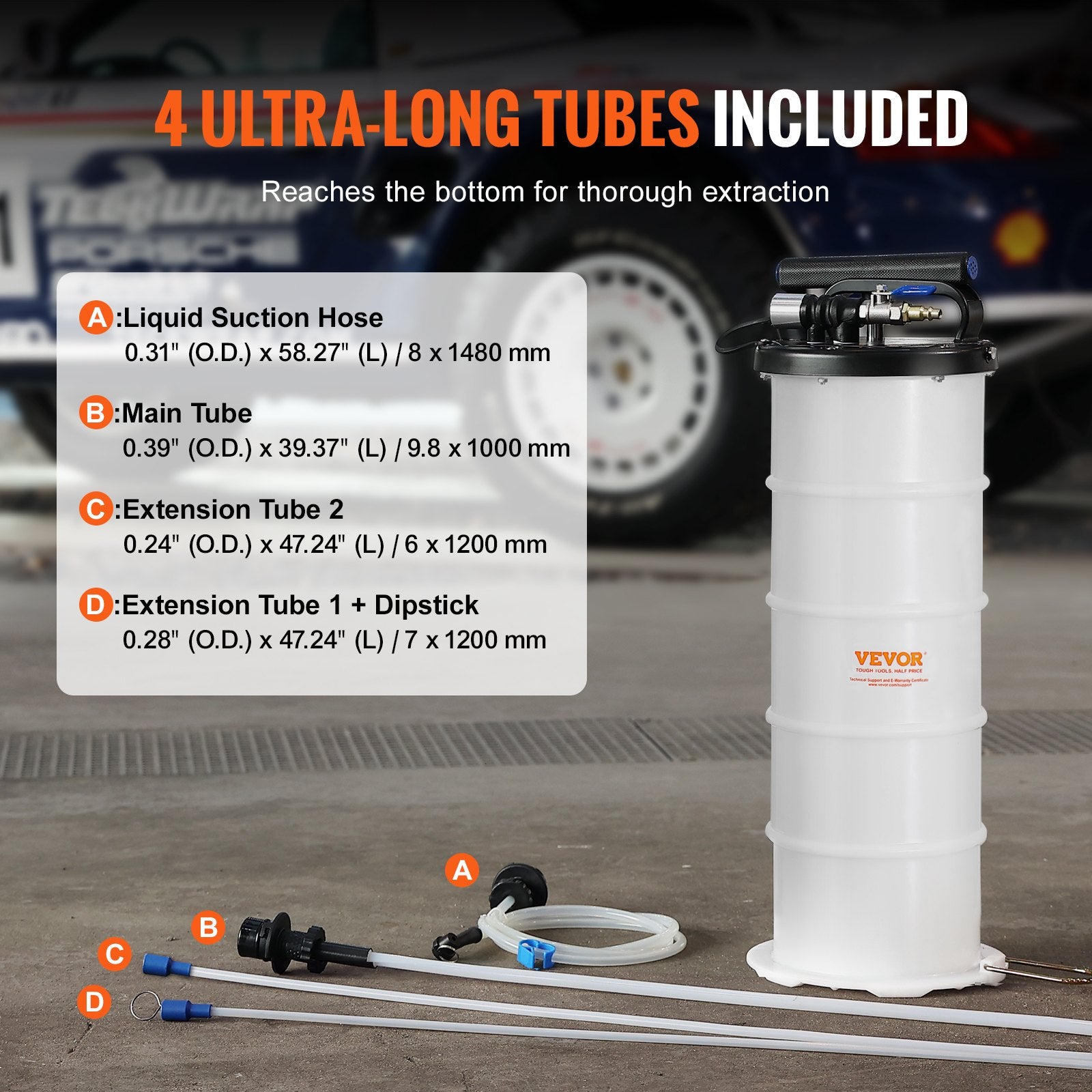 Fuel & Exhaust: VEVOR Fluid Extractor, 6.5 Liters Capacity, Pneumatic/Manual Oil Changer Vacuum Fluid Extractor with Dipstick and Liquid Suction Hose, Oil Extractor Change Pump for Automotive Fluids Vacuum Evacuation
