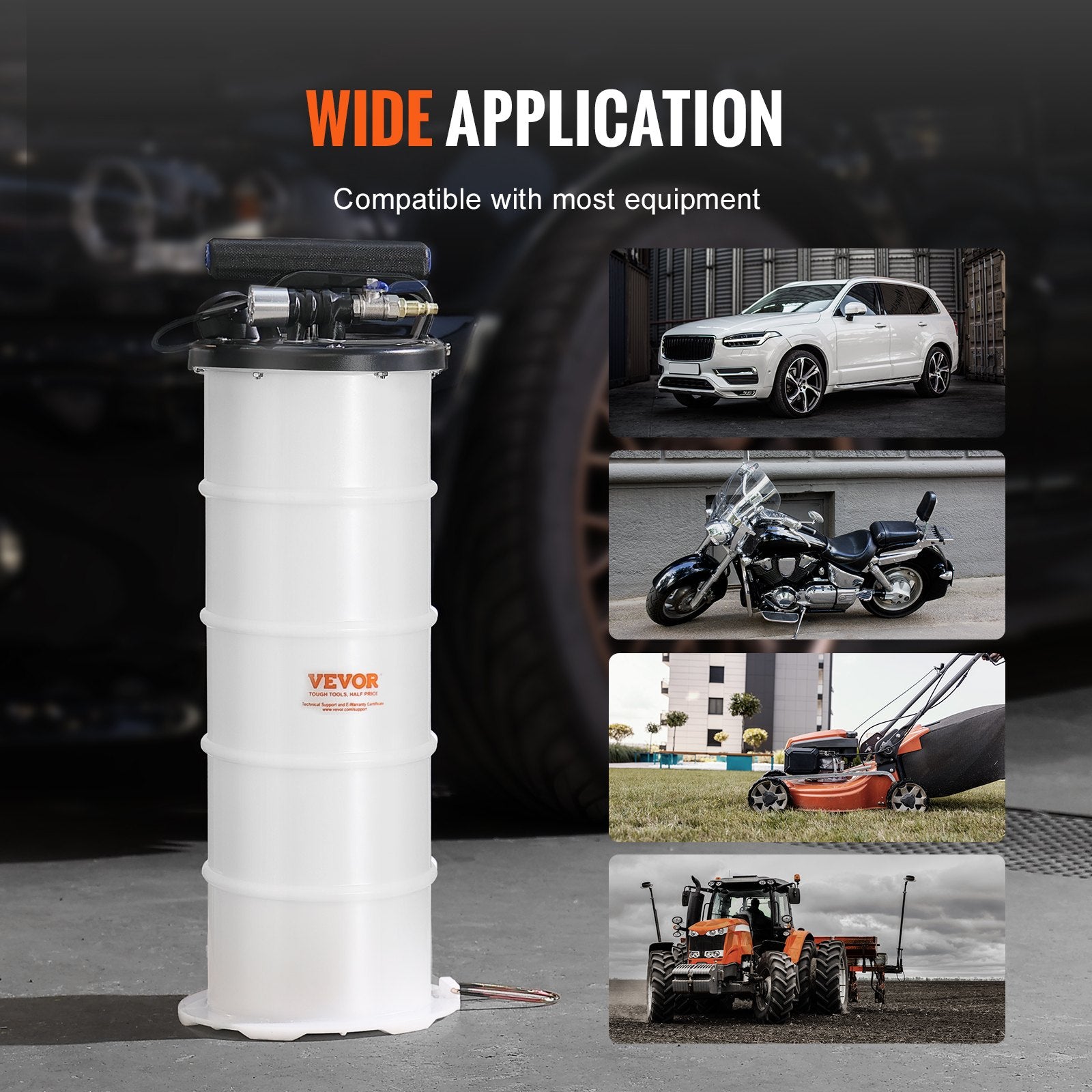 Fuel & Exhaust: VEVOR Fluid Extractor, 6.5 Liters Capacity, Pneumatic/Manual Oil Changer Vacuum Fluid Extractor with Dipstick and Liquid Suction Hose, Oil Extractor Change Pump for Automotive Fluids Vacuum Evacuation