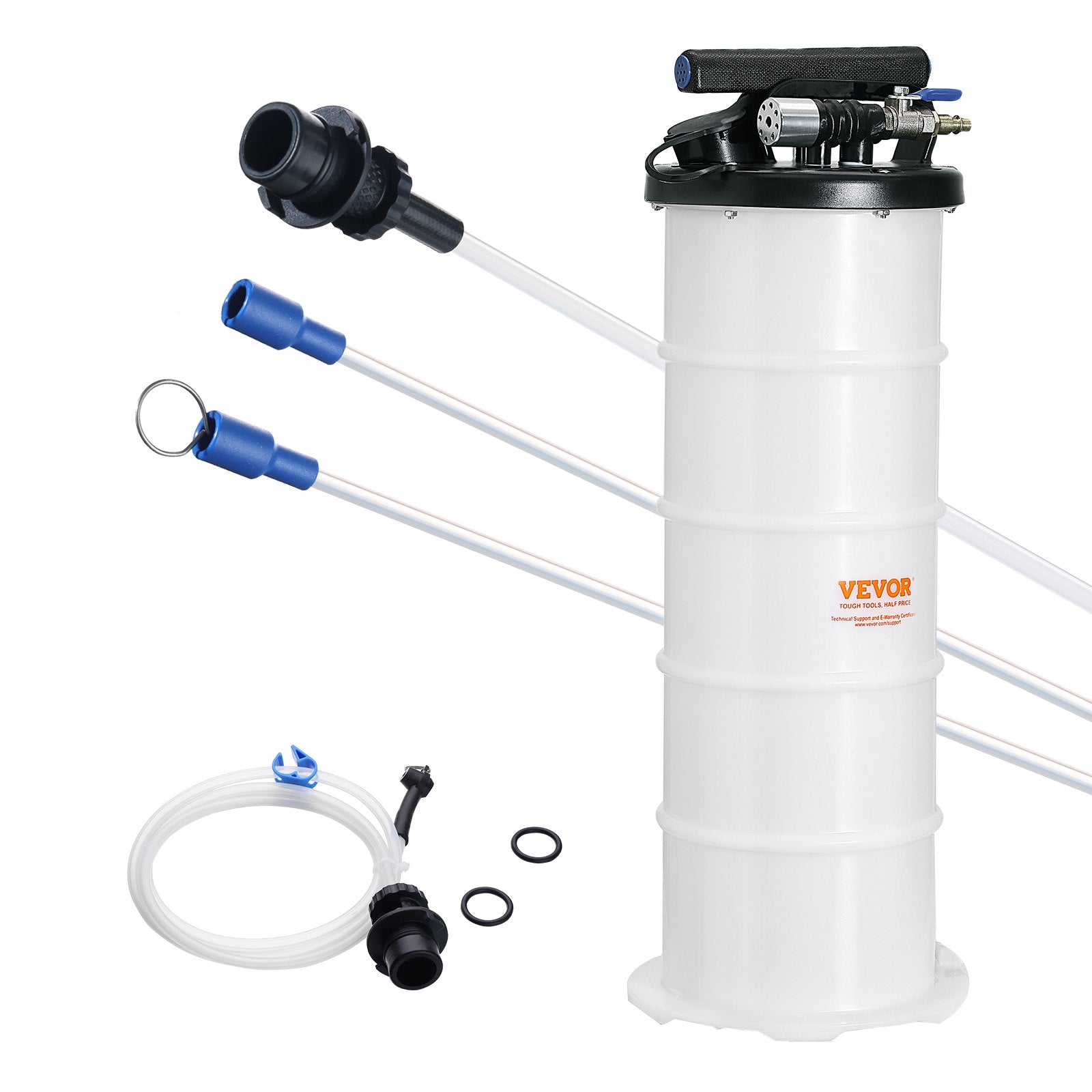 Fuel & Exhaust: VEVOR Fluid Extractor, 6.5 Liters Capacity, Pneumatic/Manual Oil Changer Vacuum Fluid Extractor with Dipstick and Liquid Suction Hose, Oil Extractor Change Pump for Automotive Fluids Vacuum Evacuation