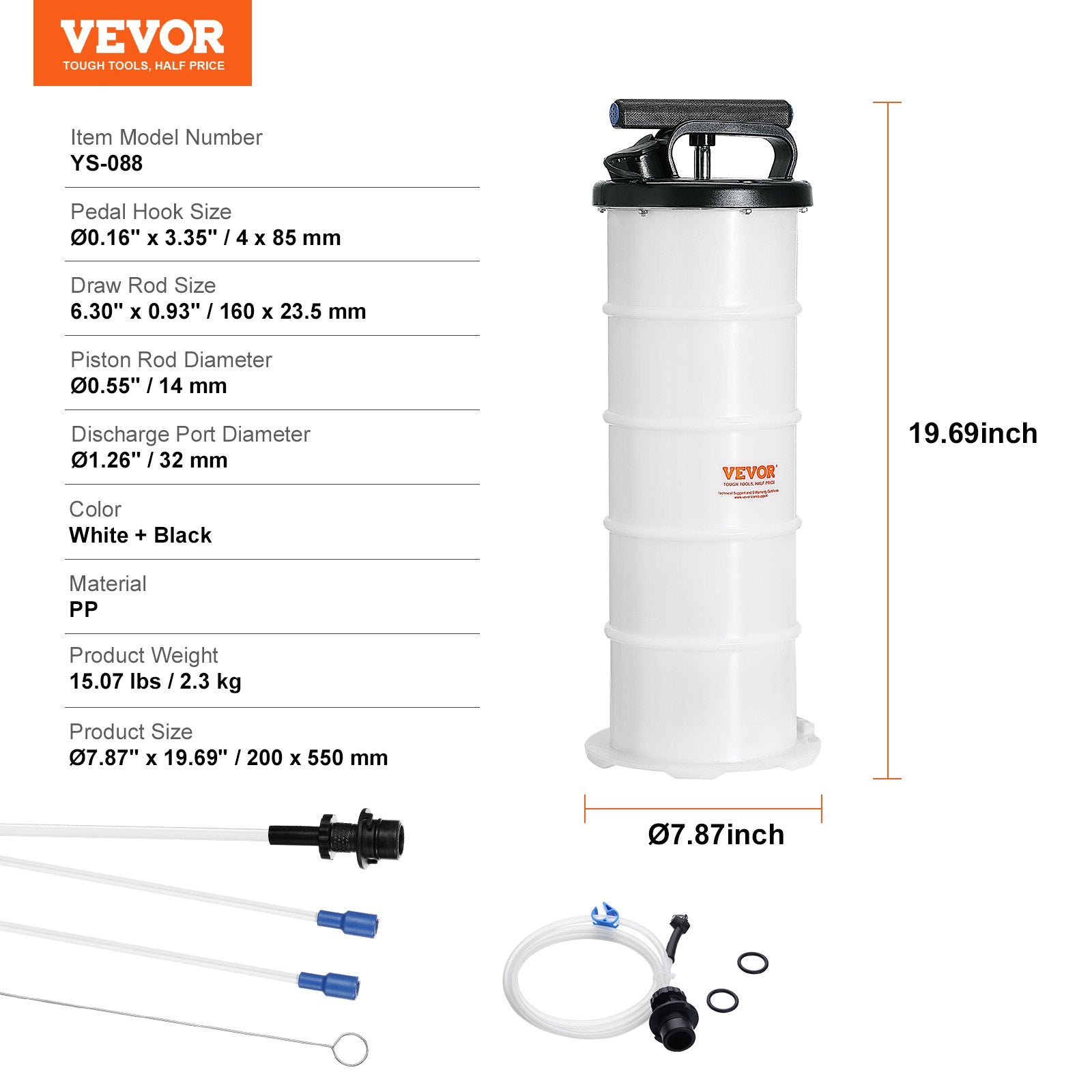 Fuel & Exhaust: VEVOR Fluid Extractor, 6.5 Liters Capacity, Manual Hand-Operated Oil Changer Vacuum Fluid Extractor with Dipstick and Suction Hose, Oil Extractor Change Pump for Automotive Fluids Vacuum Evacuation