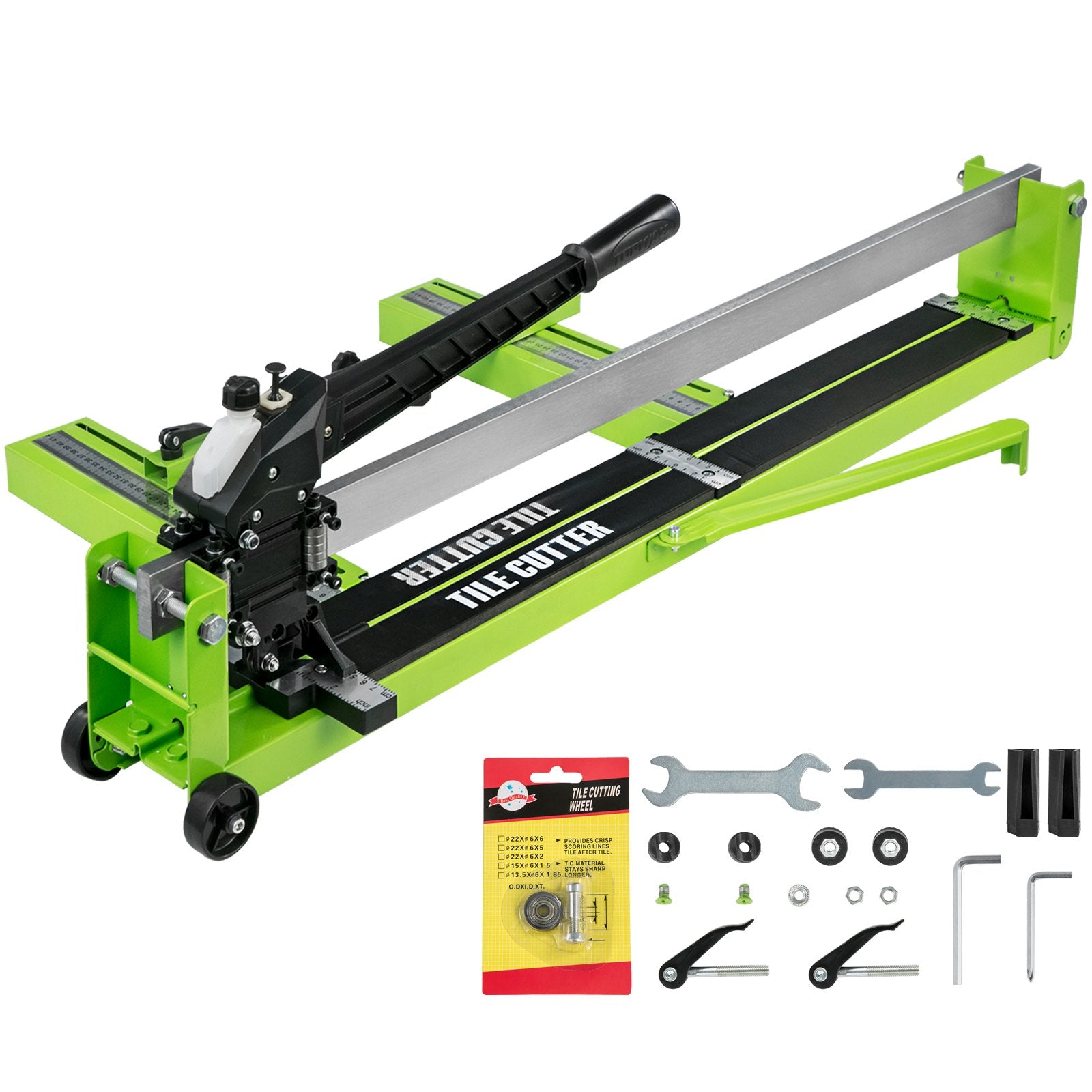 Saw Accessories: VEVOR Tile Cutter 31.5 Inch Manual Tile Cutter 1.4 Inch Tile Cutting Machine Ceramic Porcelain Tile Cutter w/Laser Guide All-Steel Frame and Bonus Spare Cutter Wheels Tile Cutter Hand Tool