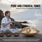 Drums: VEVOR Handpan Drum 22 in 10 Notes D Minor Hand Drum Instrument with Mallet