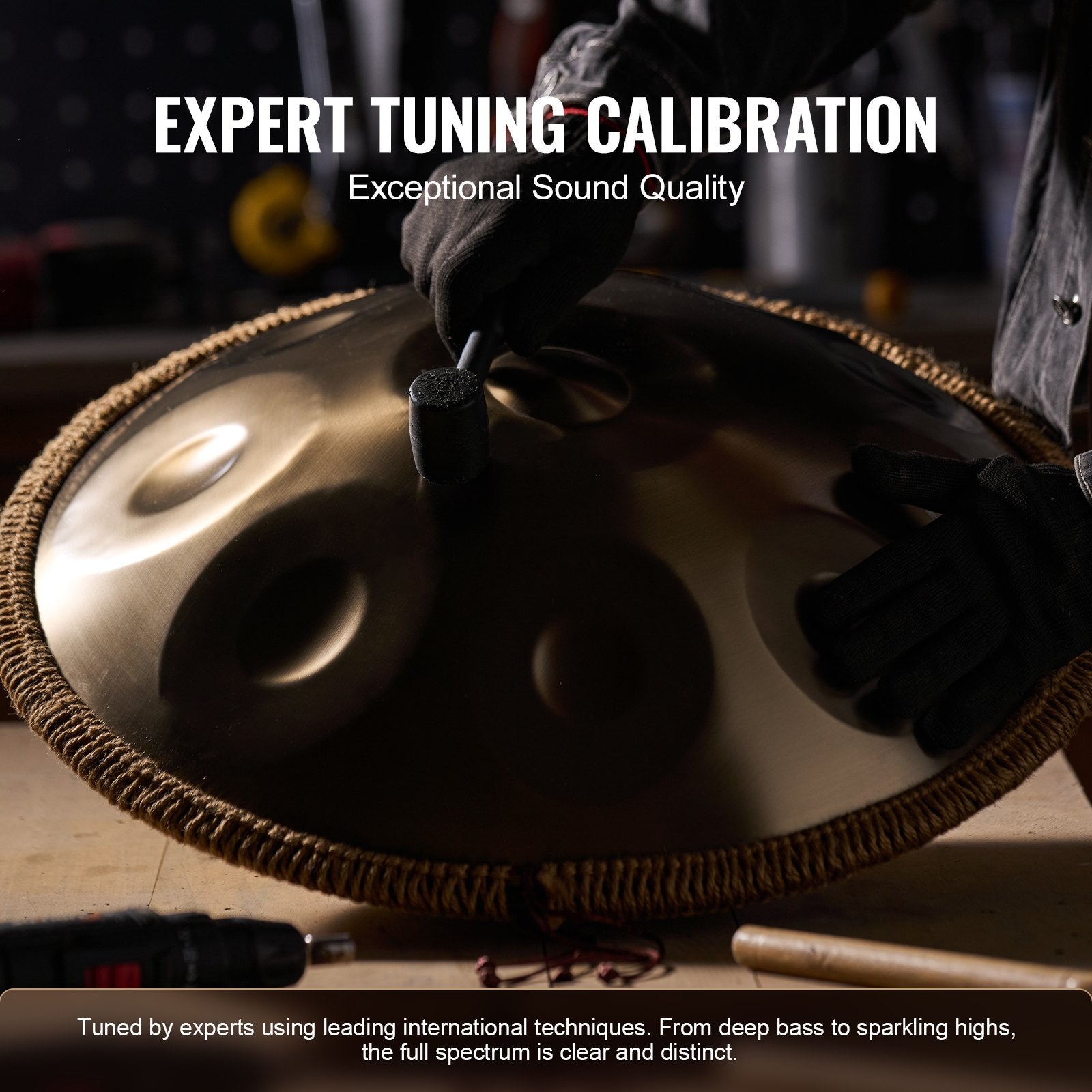 Drums: VEVOR Handpan Drum 22 in 10 Notes D Minor Hand Drum Instrument with Mallet