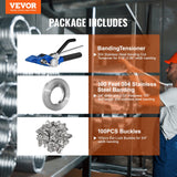 Washing Machines: VEVOR Banding Strapping Kit with Strapping Tensioner Tool, 30 m Length 304 Stainless Steel Banding, 100 Metal Seals, Pallet Packaging Strapping Banding Kit, Banding Packaging Strapping for Packing