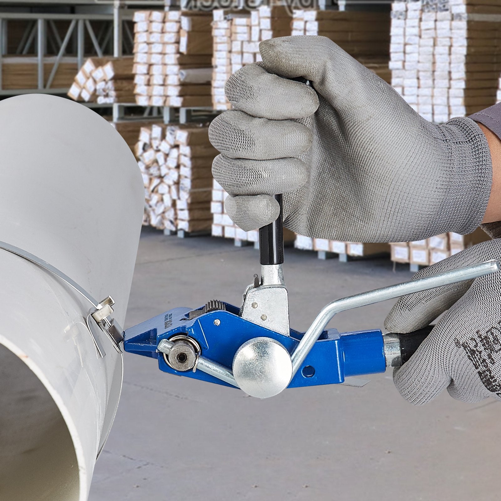 Banding Strapping Kit with Strapping Tensioner Tool, 30 m Length 304 Stainless Steel Banding, 100 Metal Seals, Pallet Packaging Strapping Banding Kit, Banding Packaging Strapping for Packing