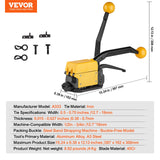Hand Tools: VEVOR Steel Strapping Tool for 13-19 mm Width, 3-in-1 (Tensioner, Crimper, Cutter) Manual Belt Packaging Banding Machine Packaging Metal Steel Strapping Banding Tool Machine for Stainless Steel Strap
