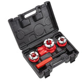 Tool Sockets: VEVOR Ratchet Pipe Threader Kit, 1/2" NPT, 3/4" NPT, 1" NPT Manual Ratcheting Pipe Threader, Portable Pipe Threading Tool Set with 3PCS NPT Dies, Storage Case for Galvanized Aluminum Iron Copper Pipes