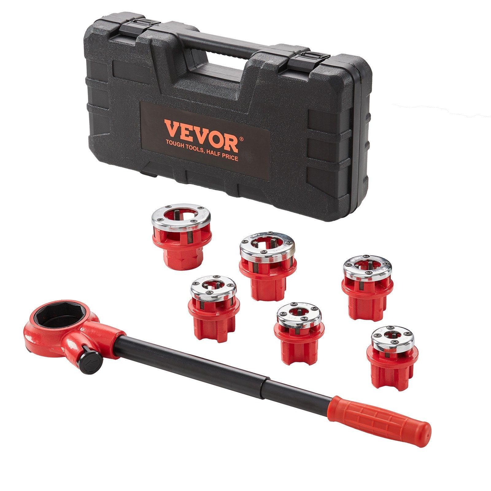 Men's Underwear: VEVOR Ratchet Pipe Threader Kit, 1/4" NPT - 1-1/4" NPT Manual Ratcheting Pipe Threader, Portable Pipe Threading Tool Set with 6PCS NPT Dies, Storage Case for Galvanized Aluminum Iron Copper Pipes