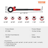 Men's Underwear: VEVOR Ratchet Pipe Threader Kit, 1/4" NPT - 1-1/4" NPT Manual Ratcheting Pipe Threader, Portable Pipe Threading Tool Set with 6PCS NPT Dies, Storage Case for Galvanized Aluminum Iron Copper Pipes