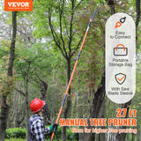 Chainsaws: VEVOR Manual Pole Saw, 2.24 m-8.24 m Extendable Tree Pruner, Sharp Steel Blade High Branches Trimming, Manual Branch Trimmer with Lightweight 8 Fiberglass Handles, for Pruning Palms and Shrubs