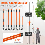 Chainsaws: VEVOR Manual Pole Saw, 2.24 m-8.24 m Extendable Tree Pruner, Sharp Steel Blade High Branches Trimming, Manual Branch Trimmer with Lightweight 8 Fiberglass Handles, for Pruning Palms and Shrubs