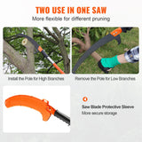 Chainsaws: VEVOR Manual Pole Saw, 2.24 m-8.24 m Extendable Tree Pruner, Sharp Steel Blade High Branches Trimming, Manual Branch Trimmer with Lightweight 8 Fiberglass Handles, for Pruning Palms and Shrubs