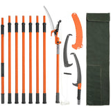 Chainsaws: VEVOR Manual Pole Saw, 2.24 m-8.24 m Extendable Tree Pruner, Sharp Steel Blade and Scissors High Branches Trimming, Branch Trimmer with Lightweight 8 Fiberglass Handles, for Pruning Palms and Shrubs